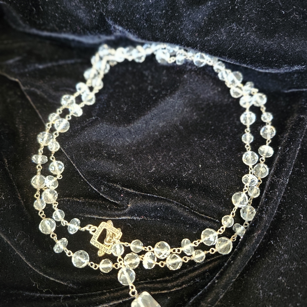 Vintage Silpada Silver and Clear Crystal Necklace